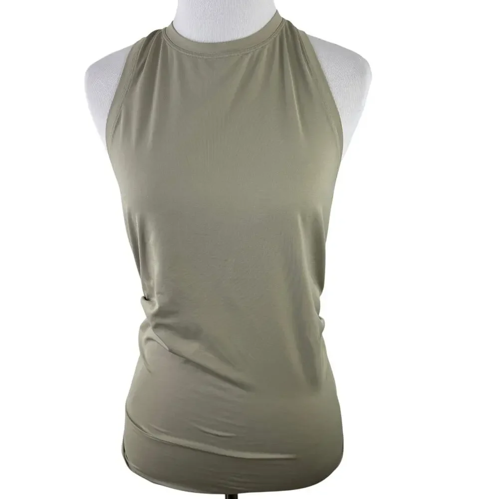 Lululemon Women's Green All Tied Up High Neck Tank Top Shirt